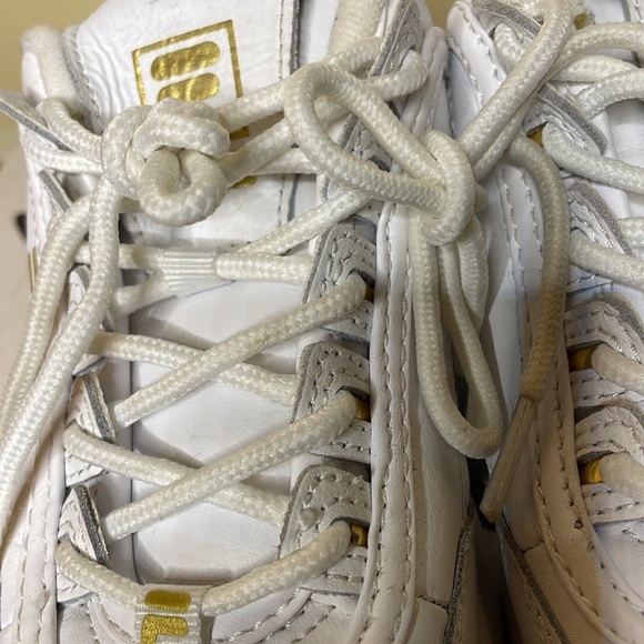 White and Gold Metallic accent Fila Sneakers - Picture 13 of 14